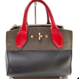 LOUIS VUITTON Tricolor Olive Green Black Red Mini LV City Steamer Bag